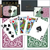 Trademark CopagT Poker Size Regular Index - Green*Burgundy Setup