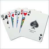 Trademark CopagT Poker Size REGULAR Index - 1546 Black' Gold Setup