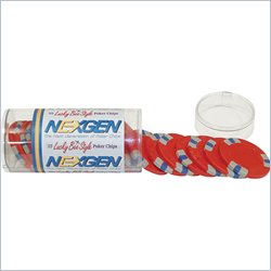 Trademark 25 Red NexGen Lucky Bees Poker Chips in Retail Tube