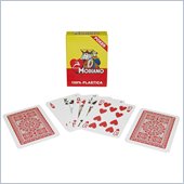 Trademark Modiano 100% Plastic Poker Size Reg Index Red Single Deck