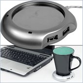 Trademark Global USB Powered Beverage Warmer with 4 Port Hub