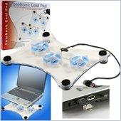 Trademark Global Laptop Buddy Notebook USB Cooling Pad with 3 Fans and 6 LED Lights