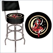 Trademark Global Miller High Life Girl in the Moon Padded Bar Stool with Backrest