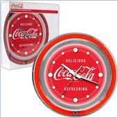 Trademark Global Coca Cola Neon Clock - Delicious Refreshing - 2 Rings