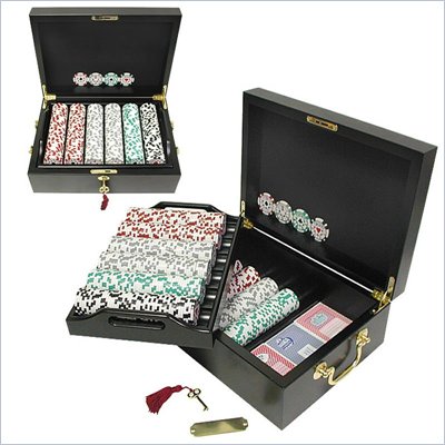 Trademark 500 Chip High Roller Set With Mahogany Case