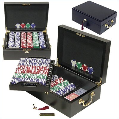 Trademark Traemark 500 pc Lucky Crown 11.5g Poker Chip Set With Mahogany Case
