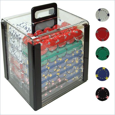 Trademark 1000 13 Gram Pro Clay Casino Poker Chips in Acrylic Carrier