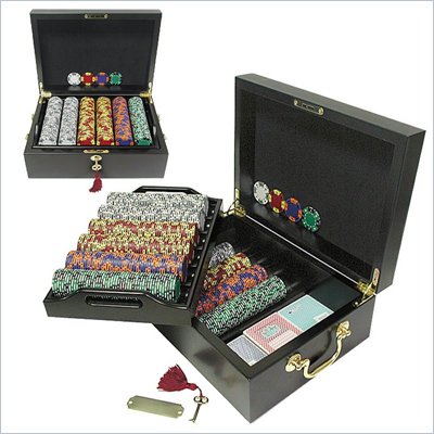 Trademark 500 Chip Tri-Color Suit Set With Mahogany Case