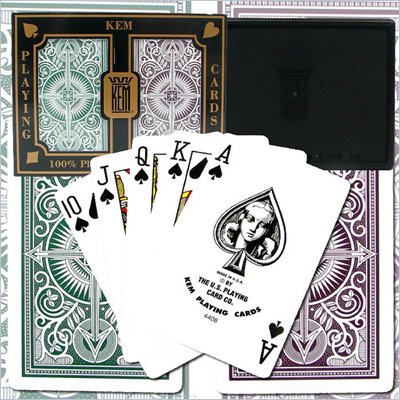 Trademark Kem 100% Plastic Playing Cards - Brown & Green Narrow