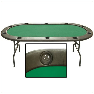 Trademark Global Full Size Texas Holdem Felt Folding Poker Table in Green