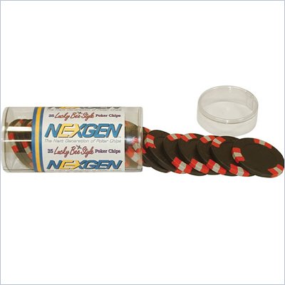 Trademark 25 Black NexGen Lucky Bees Poker Chips in Retail Tube