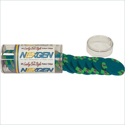 Trademark 25 Blue NexGen Lucky Bees Poker Chips in Retail Tube