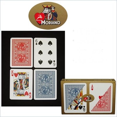 Trademark Modiano 100% Plastic Poker Size Reg Indx Golden Trophy Setup