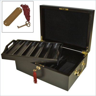 Trademark Mahogany Poker Chip Case - Holds 500 Chips