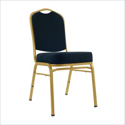 Trademark Global Deluxe Padded Metal Chair in Black
