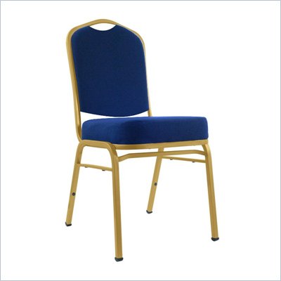 Trademark Global Deluxe Padded Metal Chair in Blue