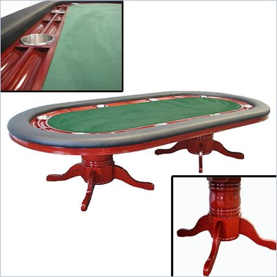Trademark Texas Holdem 96" Table Mahogany Deluxe in Green