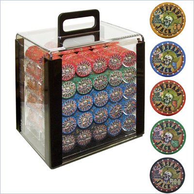 Trademark 1000 10g Nevada Jacks Poker Chips in Acrylic Carrier
