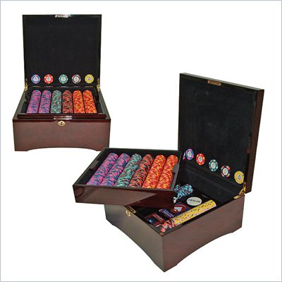 Trademark 750 World Tophat and Cane PaulsonR Clay Chips with Mahogany Case
