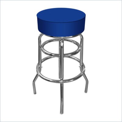 Trademark Global High Grade Blue Padded Bar Stool in Blue