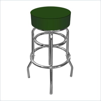 Trademark Global High Grade Blue Padded Bar Stool in Green