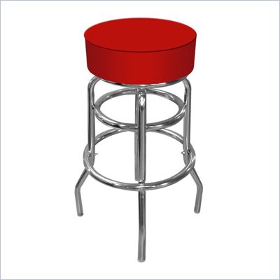 Trademark Global High Grade Blue Padded Bar Stool in Red