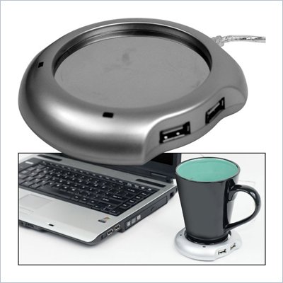 Trademark Global USB Powered Beverage Warmer with 4 Port Hub