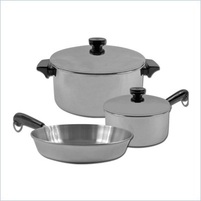 Trademark Global 5pc REVERE Stainless Steel Aluminum Disc Cookware Set