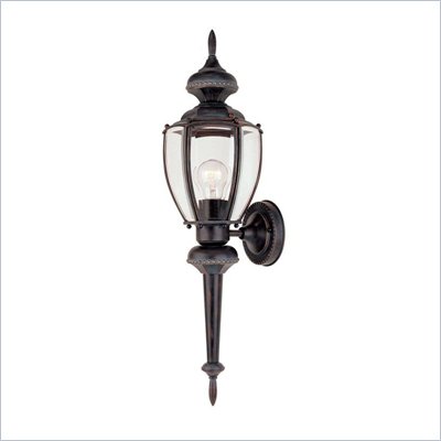 Trademark Global Savoy House Exterior Wall Lantern in Bark and Gold Finish