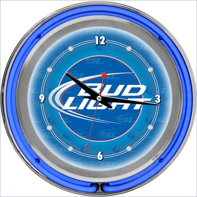Trademark Global Bud Light 14 Inch Neon Wall Clock
