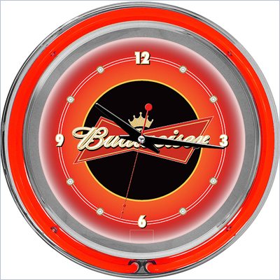 Trademark Global Budweiser 14 Inch Double Ring Neon Wall Clock