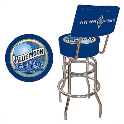 Trademark Blue Moon Padded Bar Stool with Back