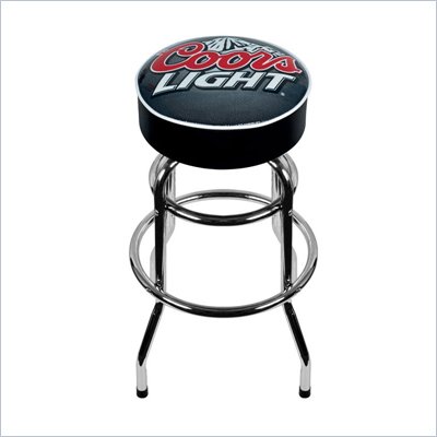 Trademark Global Coors Light Padded Bar Stool - White Trim