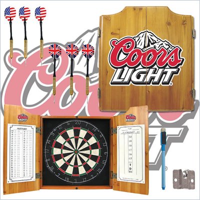 Trademark Coors Light Dart Cabinet Includes Darts and Board