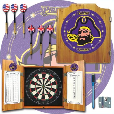Trademark East Carolina University Dart Cabinet - Includes Darts and Board