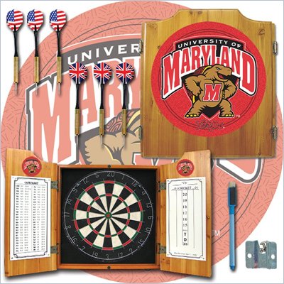 Trademark Maryland University Dart Cabinet - Includes Darts and Board