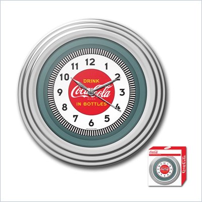 Trademark Global Coca-Cola Clock w/ Chrome Finish - 1930s Style