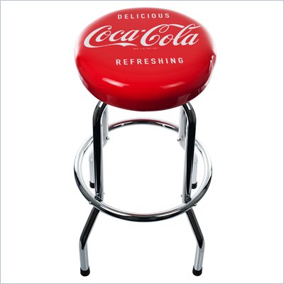 Trademark Global Coca-Cola Delicious Refreshing Vintage Chrome Stool