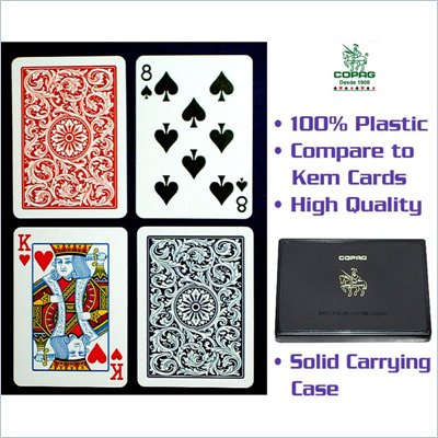 Trademark CopagT Poker Size Regular Index - Blue*Red Setup