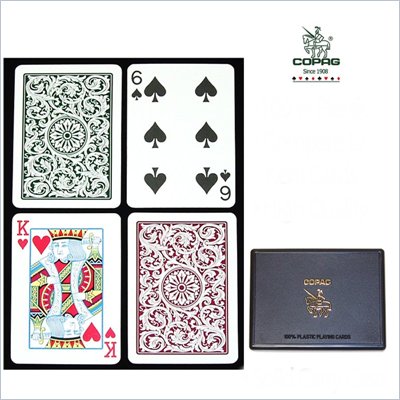 Trademark CopagT Poker Size Regular Index - Green*Burgundy Setup
