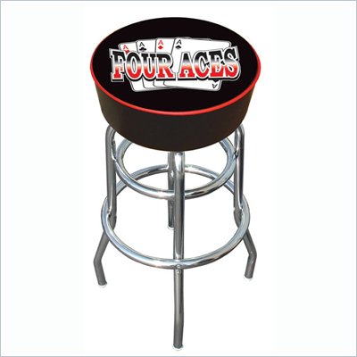 Trademark Four Aces Logo Padded Bar Stool