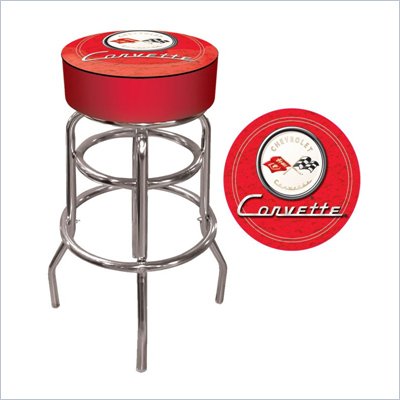 Trademark Global Corvette C1 Padded Bar Stool in Red