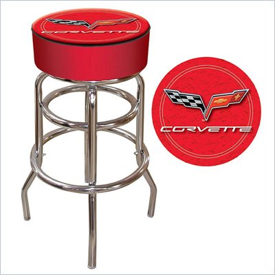 Trademark Retro Corvette C6 Padded Bar Stool - Red