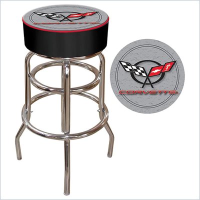 Trademark Retro Corvette C5 Padded Bar Stool - Silver