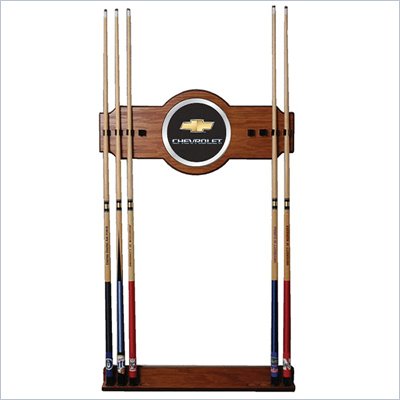 Trademark Chevrolet 2 piece Wood and Mirror Wall Cue Rack
