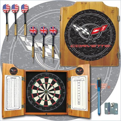 Trademark Corvette C5 Dart Cabinet Includes Darts and Board