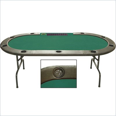 Trademark 96" Holdem Folding Poker Table with Dealer Position in Green