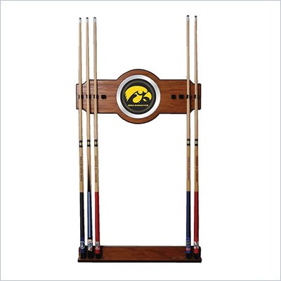 Trademark University of Iowa Wood and Mirror Wall Cue Rack