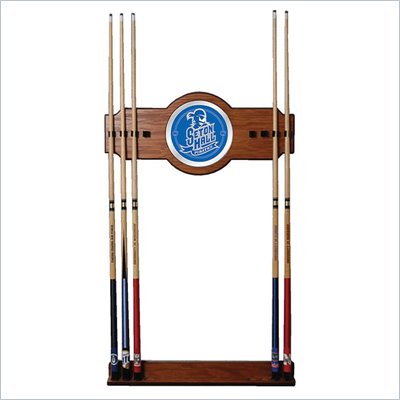 Trademark Seton Hall University Wood and Mirror Wall Cue Rack