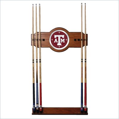 Trademark Texas A&M University 2 piece Wood and Mirror Wall Cue Rack